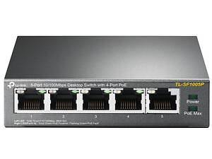 Коммутатор TP-LINK TL-SF1005P 5xFE/4xPoE 56W неуправляемый (TL-SF1005P)