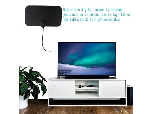 Кімнатна цифрова ТВ антена RESTEQ — пасивна антена з підтримкою 1080p, для прийому цифрового сигналу DVB-T / DVB-T2. - Фото 2