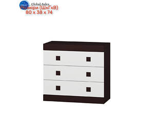 Комод 1 Соната, Венге темний, Білий