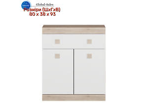 Комод 4 Соната, Дуб Сонома, Білий