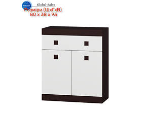 Комод 4 Соната, Венге темний, Білий