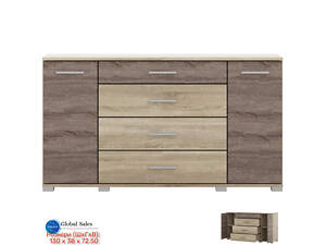 Комод Бриз К-6, Дуб Сонома, Трюфель, Телескопічні напрямні