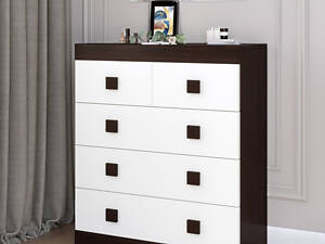 Комод для речей Еверест на 5 ящиків Соната-3 80х38х94 венге + білий (DTM-2603)