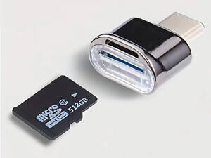 Компактний, високошвидкісний кардрідер Type-C → MicroSD/TF. Чорний