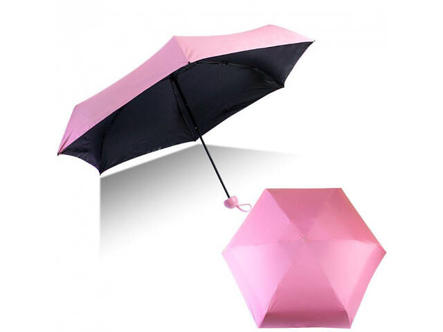 Компактна парасолька в капсулі-футлярі Рожевий, маленька парасолька в капсулі. Колір: рожевий - Фото 6