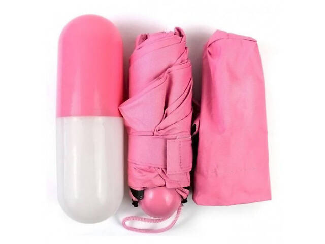 Компактна парасолька в капсулі-футлярі Рожевий, маленька парасолька в капсулі. Колір: рожевий - Фото 8