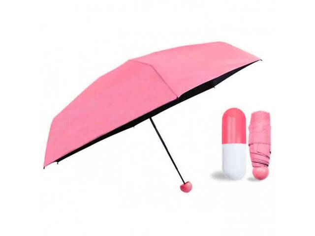 Компактна парасолька в капсулі-футлярі Рожевий, маленька парасолька в капсулі. Колір: рожевий - Фото 9