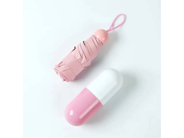 Компактна парасолька в капсулі-футлярі Рожевий, маленька парасолька в капсулі. Колір: рожевий - Фото 13