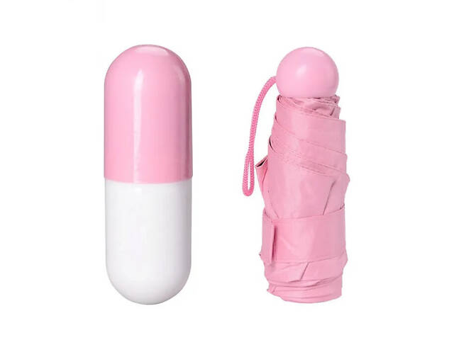 Компактна парасолька в капсулі-футлярі Рожевий, маленька парасолька в капсулі. Колір: рожевий - Фото 15