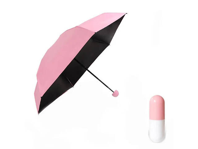 Компактна парасолька в капсулі-футлярі Рожевий, маленька парасолька в капсулі. Колір: рожевий - Фото 16