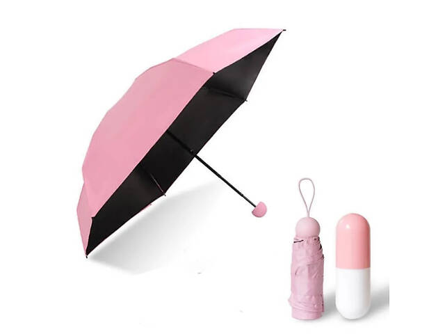Компактна парасолька в капсулі-футлярі Рожевий, маленька парасолька в капсулі. Колір: рожевий - Фото 17