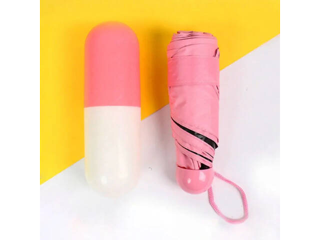 Компактна парасолька в капсулі-футлярі Рожевий, маленька парасолька в капсулі. Колір: рожевий - Фото 18