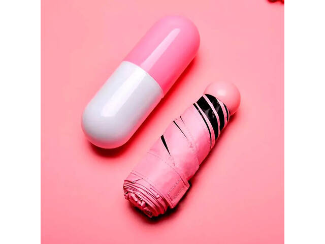 Компактна парасолька в капсулі-футлярі Рожевий, маленька парасолька в капсулі. Колір: рожевий - Фото 21