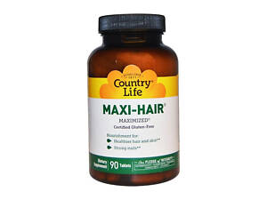 Комплекс для Роста и Укрепления Волос Maxi-Hair Country Life 90 таблеток