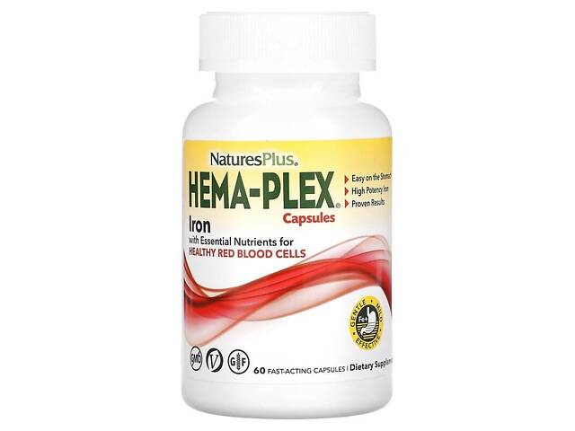 Комплекс для здоров'я крові Nature's Plus Hema-Plex 60 vcaps (1086-2022-10-2842) - Фото 1