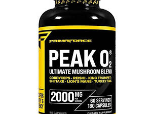 Комплекс до тренировки PrimaForce Peak O2 Ultimate Mushroom Blend 2000 mg 180 Caps (000023485)