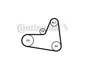 Комплект (ремень + ролики) AUDI A3 (8P1) / VW GOLF (1K1) 2003-2016 г.