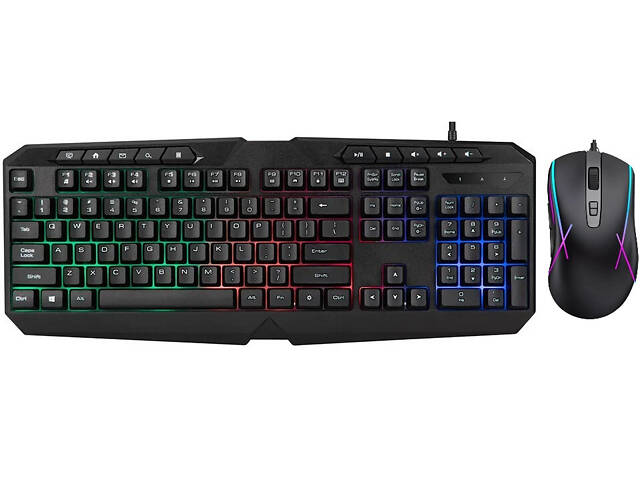 Комплект 2 в 1 UKC 9541 USB клавиатура и мышка с RGB подсветкой - Фото 6