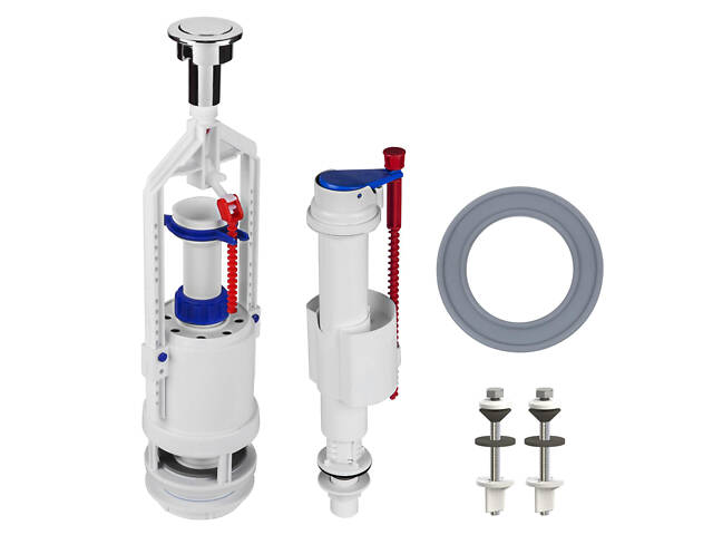 Комплект арматури для зливного бачка з нижнею подачею води 1/2 ″ та одним режимом зливу СТОП АБк-10 - Фото 1