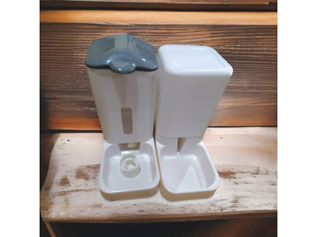 Комплект автоматична годівниця та поїлка для домашніх тварин 3,8 л — автоматична подача корму та води для котів і з - Фото 3