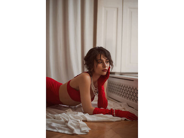 Комплект білизни з сатину Perfect Female Червоний L/80A (181LS-32T-r) - Фото 4