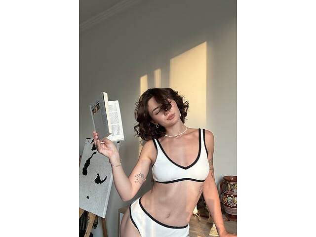 Комплект білизни з трикотажу juno Perfect Female Молочний XL (1814LS-38HI-mi) - Фото 5