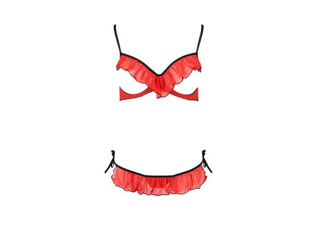 Комплект белья Passion CHERRY SET WITH OPEN BRA Exclusive XXL/XXXL красный (PS25509) - Фото 2