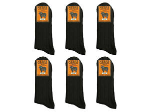 Комплект чорних шкарпеток 6 пар з натуральної овечої шерсті «Nebat» 39-42