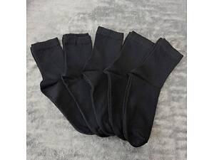 Комплект мужских высоких базовых носков в рубчик 5 пар 41-45 р, черные.