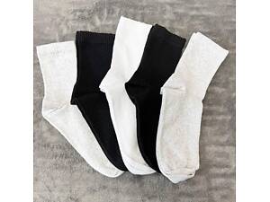 Комплект мужских высоких базовых носков в рубчик 5 пар 41-45 р, разноцветные.