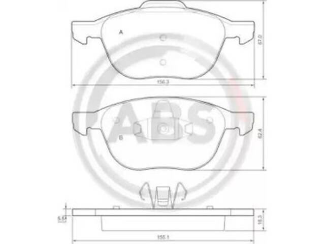 Комплект дисковых тормозных колодок на 3, 5, C-MAX, C30, C70, Ecosport, Focus, Focus C-MAX, Granada C-MAX, Kuga, Prem...