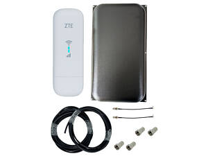 Комплект для интернета роутер модем WIFI 4G ZTE MF 79 U MIMO + антенна 22 дбi кабель 20 м и переходники