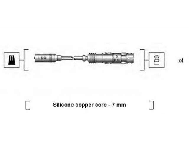 Комплект проводов зажигания Audi A3 2003-2013 MAGNETI MARELLI 941175190760 - Фото 1