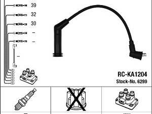 Комплект дротів запалювання NGK 6299 , KIA Picanto; HYUNDAI Atos, Getz, i10