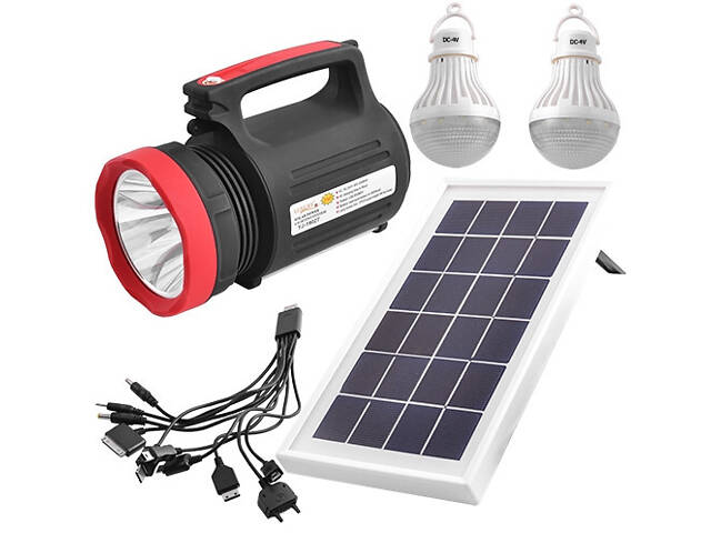 Комплект Фонарь прожекторный Ask 1902T 5W+20SMD/2 лампы/Powerbank solar ЗУ220В (2343960626) - Фото 1