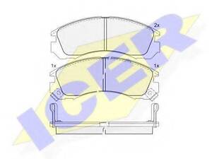 Комплект гальмівних колодок (дискових) ICER 140979 на MITSUBISHI GALANT Mk IV седан (E3_A)