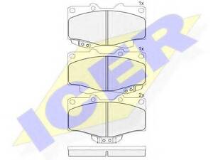 Комплект гальмівних колодок (дискових) ICER 141007 на TOYOTA LAND CRUISER (_J8_)