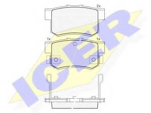 Комплект гальмівних колодок (дискових) ICER 180798 на SUZUKI SX4 седан (GY)