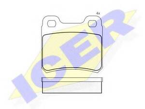 Комплект гальмівних колодок (дискових) ICER 181023 на SAAB 900 Mk II купе
