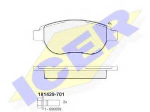 Комплект тормозных колодок (дисковых) ICER 181429701 на CITROËN C4 Picasso I (UD_)