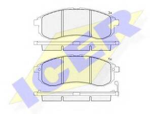 Комплект гальмівних колодок (дискових) ICER 181507 на MITSUBISHI COLT/RODEO (K7_T, K6_T)