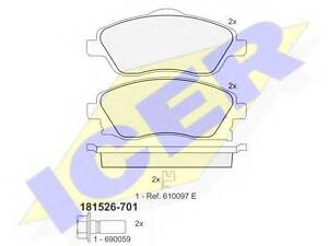 Комплект гальмівних колодок (дискових) ICER 181526701 на VAUXHALL CORSA Mk II (C) (W5L, F08)