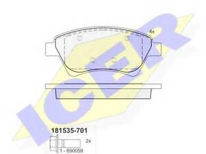 Комплект тормозных колодок (дисковых) ICER 181535701 на RENAULT MEGANE II Sport Tourer (KM0/1_)