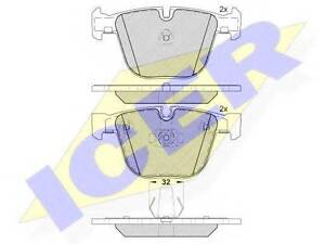 Комплект гальмівних колодок (дискових) ICER 181687 на BMW X5 (E70)
