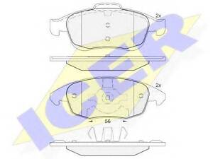 Комплект гальмівних колодок (дискових) ICER 181852 на CITROËN C4 II (B7)