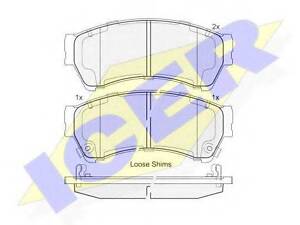 Комплект гальмівних колодок (дискових) ICER 181868 на MAZDA 6 Sport (GH)