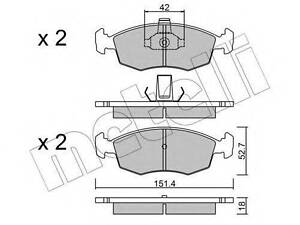 Комплект гальмівних колодок (дискових) METELLI 2202743 на FIAT PALIO (178BX)