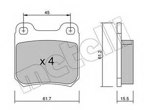 Комплект тормозных колодок (дисковых) METELLI 2202750 на OPEL OMEGA A (16_, 17_, 19_)