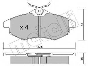 Комплект гальмівних колодок (дискових) METELLI 2203280 на CITROËN C3 I (FC_)