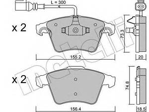 Комплект тормозных колодок (дисковых) METELLI 2205522 на VW TOUAREG (7LA, 7L6, 7L7)